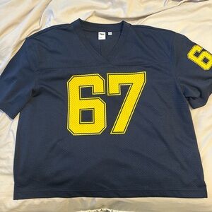 Aritzia Navy Blue Jersey with Yellow Number 67